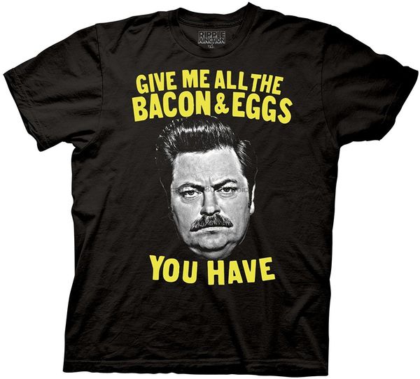 

parks and recreation bacon and eggs ron t shirt sport hooded sweatshirt hoodie