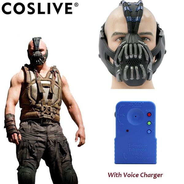 

голос маска xcoser зарядное bane бэтмен косплей шлем пвх темный рыцарь: возрождение легенды костюм реквизит gun metal цвет хэллоуин