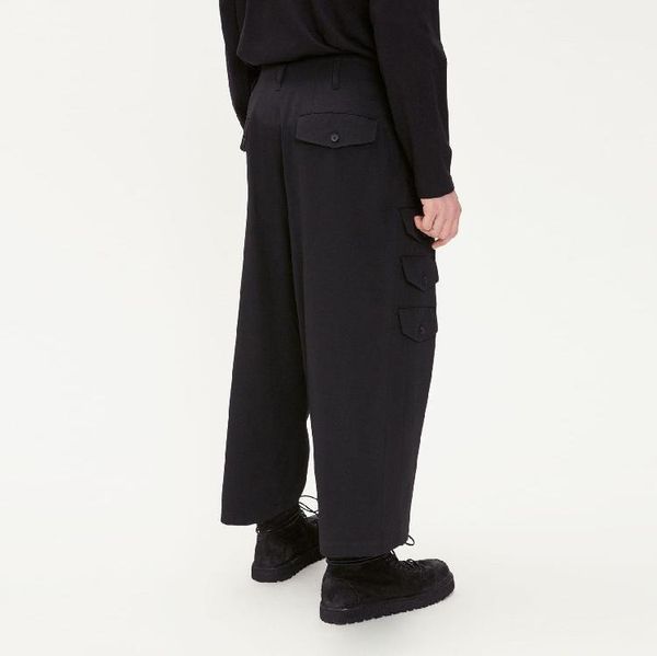 

27-44 new 2019 men's clothing hair stylist designer casual loose multi-pocket wide leg pants culotte plus size costumes1, Black