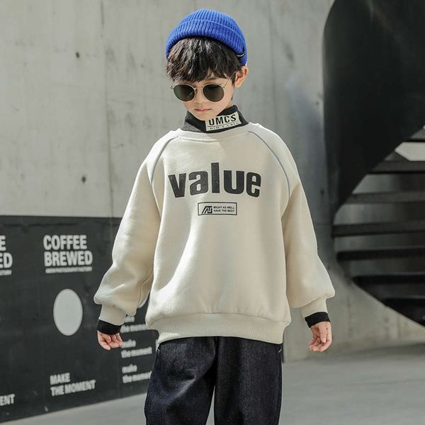 

plush sweater new autumn 2020 children's winter thickened base coat e1x7, Black