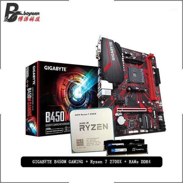 

rams amd ryzen 7 2700x r7 cpu +gigabyte ga b450m gaming motherboard + pumeitou ddr4 2666mhz suit socket am4 without cooler1