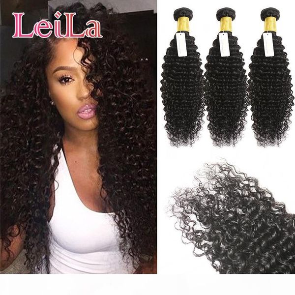 

virgin hair weaves deep wave 3 bundles indian unprocessed human hair wefts hair extensions 95-100 g three bundles deep wave curly, Black