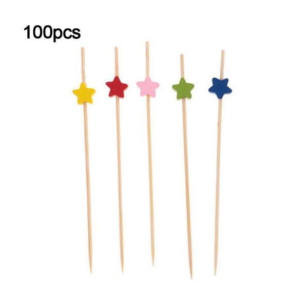 

new 12cm 100pcs/bag disposable art fruit fork creative cocktail sign pastry decoration sign / ktv / party bar flower