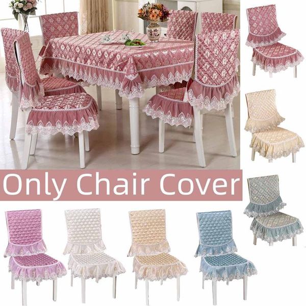 

european chair cover breathable upscale dining chair cover hollow out lace jacquard cushion back covers kitchen banquet