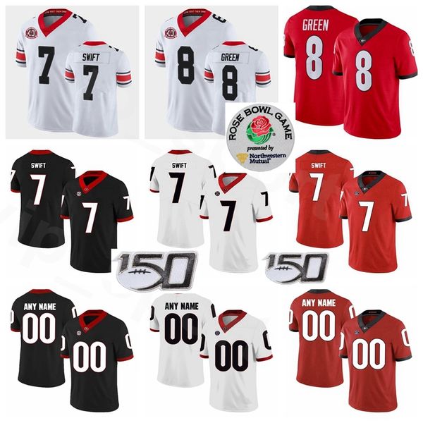 

ncaa georgia bulldogs college 11 jake fromm jersey custom football 8 aj green 7 matthew stafford 5 kevin butler 7 d andre swift, Black