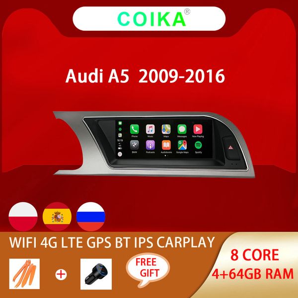 

8 core android 10 system car dvd player gps navi receiver for audi a5 2009-2016 wifi 4g carplay google bt ips touch multimedia