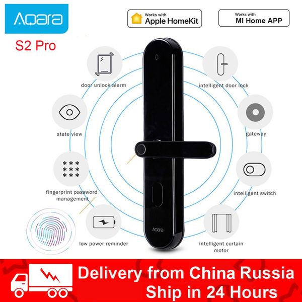 

aqara s2 pro smart door lock intelligent password fingerprint lock mi home app remote digital keyless lock for home security