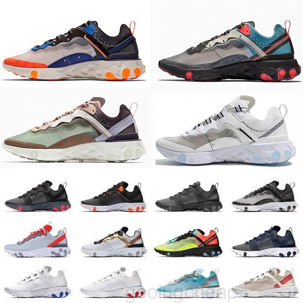 

2019 new react element 87 undercpver x upcoming men fashion luxury designer women shoes casual sports sneakers shoes j4-d, Black