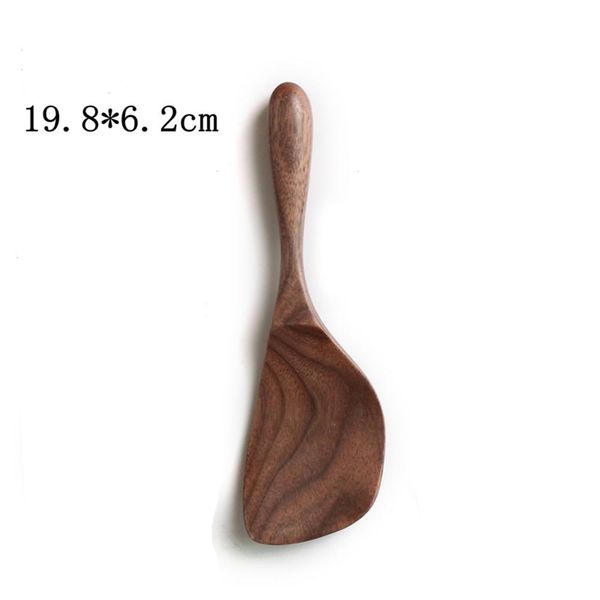 

japanese style black walnut wooden dessert spoon tableware coffee honey spoons stir long scoop soup rice spoon kitchen supplies h jllass