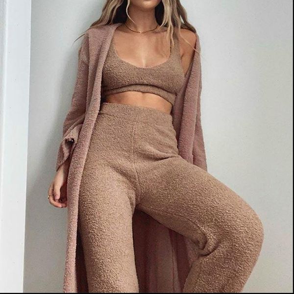

2 piece women sets plush crop leggings two piece casual tank gym sports workout suits matching set clubwear, Gray