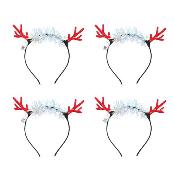 

christmas decorations 4pcs antlers hairbands lovely glowing luminous headwear hair hoops for cosplay