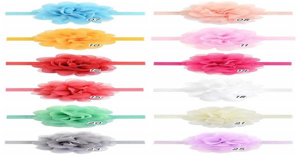 

12 шт. / лот чистая пряжа шифон цветок девушки оголовье упругие цветы цветы оголовье детские волосы аксессуары для волос 721 q sqcplx, Slivery;white