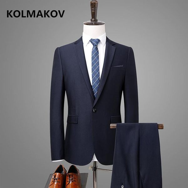 

колмаков 2020 горячие продажи весна марка мужские костюмы slim fit люкс мужской свадебный костюм для женихи hombre брачные формальных костюм, White;black