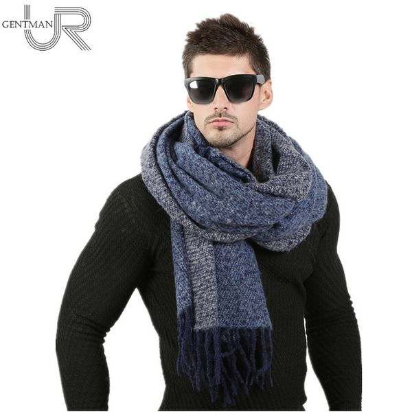 

70cm*200cm men fashion design scarves men winter wool knitted cashmere scarf couple's thick warm long scarf 201026, Blue;gray