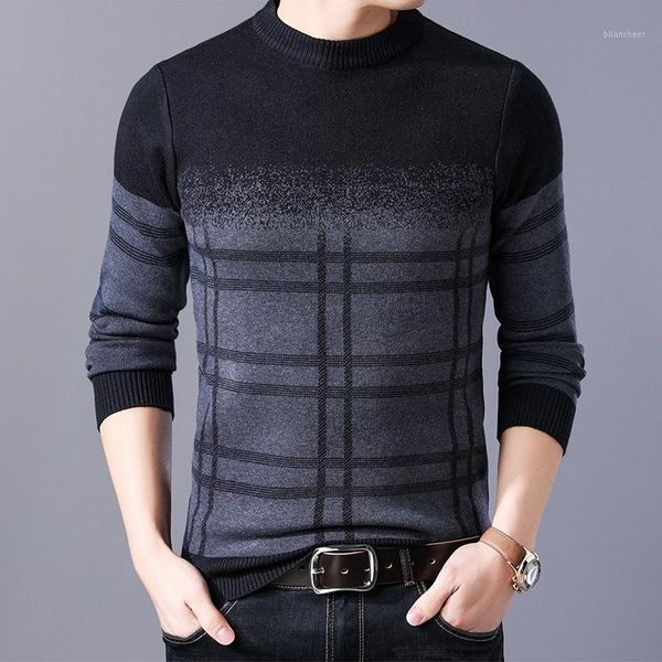 

men's sweater winter autumn round neck long-sleeved plain stretch pullover seedlings suitable for fashionable men's sweaters1, White;black