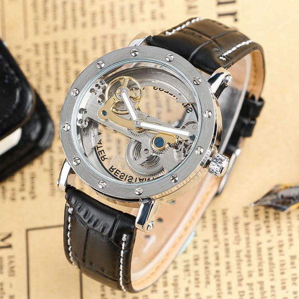 

men's new die-dan fashion leisure automatic watch, Slivery;brown