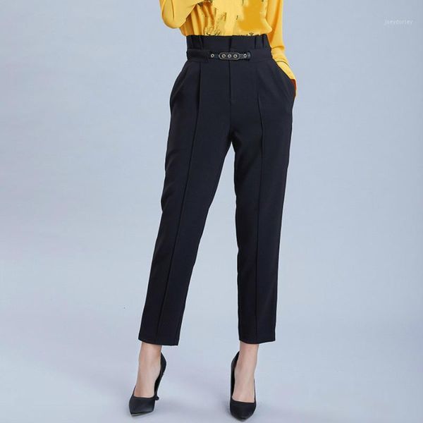 

harem women pants 2019 spring summer high waist ladies office trousers casual female ankle-length pants elastic pantalones mujer1, Black;white