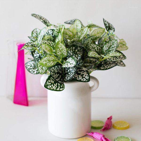 

decorative flowers & wreaths 7 forks 1 bouquet artificial plants leaf balcony garden landscape home decoration accessories fake flowers1