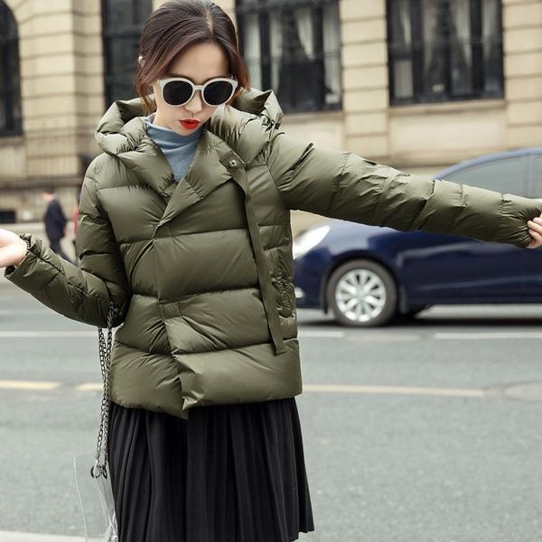 

female winter coat ultra light cotton jacket puffer jacket brand jackets weightless parkas hooded parka casual button outwear, Black