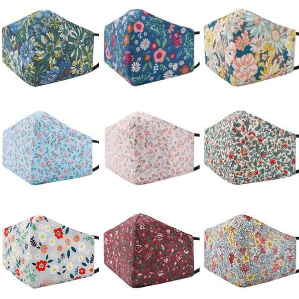 

new fashion winter warm dust and haze mask floral cotton three-dimensional printed mask 50pcs by dhl