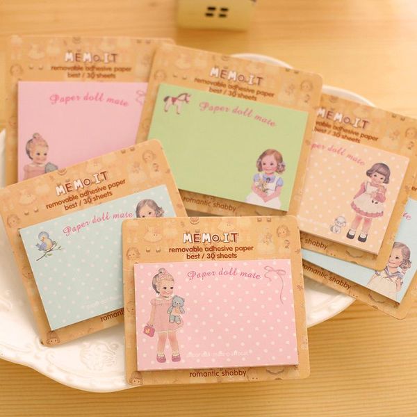 

10 шт лот сообщение sticky notes бумага baby doll memo pad самоклеющиеся наклейки симпатичные инструменты канцтовары школьные принадлежности