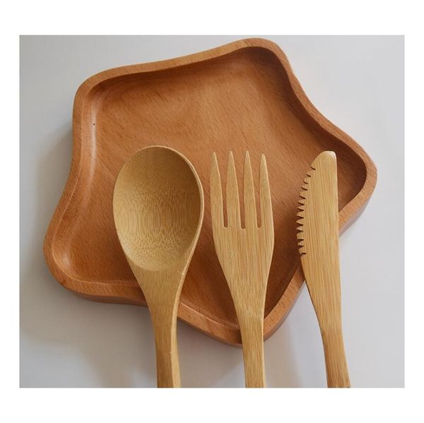 

9 designs bamboo cutlery set portable flatware knife fork spoon dinnerware set outdoor travel tableware jllcns eatout