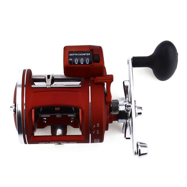 

drum fishing reel with counter encoder 12bb high speed 5.2:1 ratio with electric depth counting left / right hand multiplier drum wheel