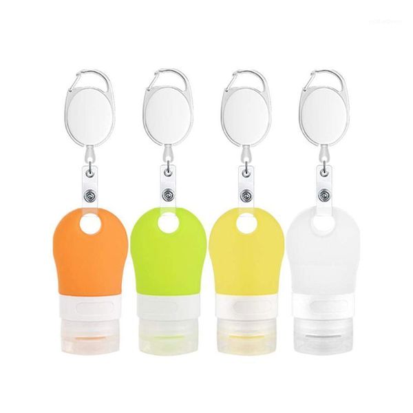 

storage bottles & jars leakproof silicone refillable containers squeezable reusable hand sanitizer empty travel with keychain carriers1