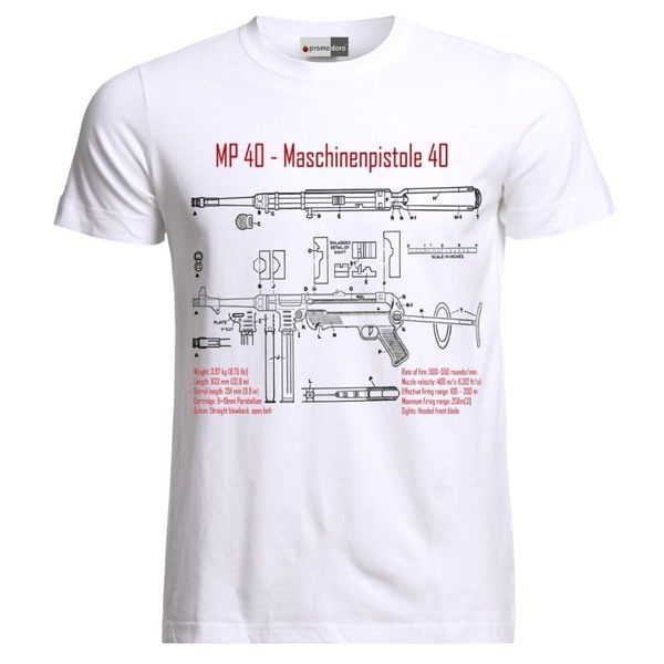 

mp40 schmeisser submachine gun maschinenpistole blue print stringer china post shipping tee hooded sweatshirt hoodie men t shirt