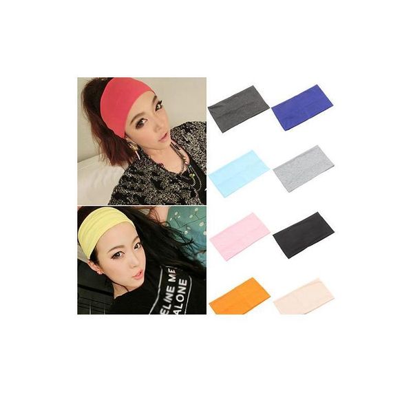 

women candy color wide yoga headband stretch hairband elastic running yoga hair bands turban head wrap scarf hair acc jllzfz