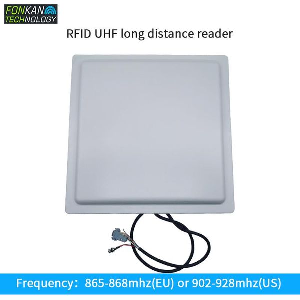 

access control card reader fonkan 15m long range uhf rfid rs232 with built-in 12dbi cricle antenna sdk and english demo for car parking