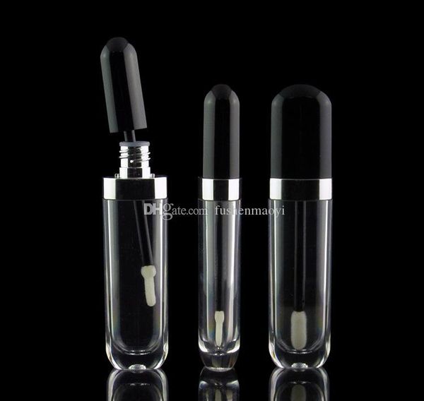 

8 мл пустые глянцевые трубы для губ контейнеры clear mini refillable bublm balm с липкой черной крышкой для губ sampl sqchip pp2006