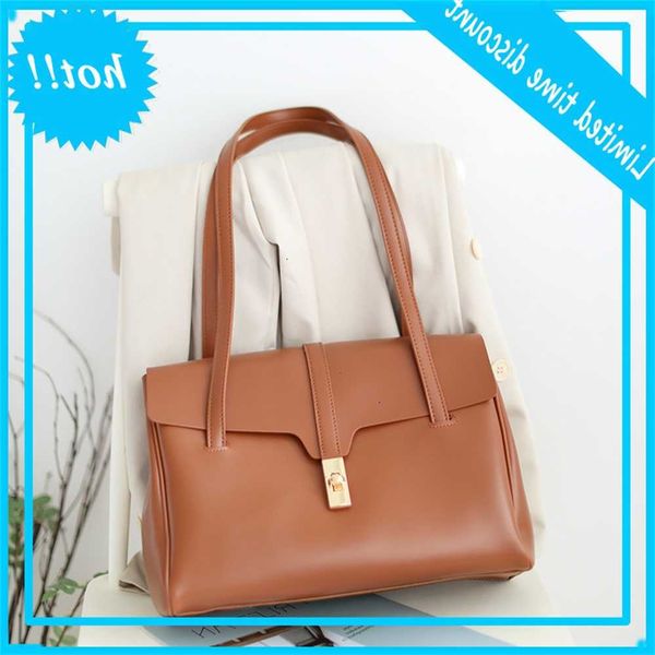 

french fashion one shoulder women's net red soft leather large capacity commuting versatile niche handbag tote bag