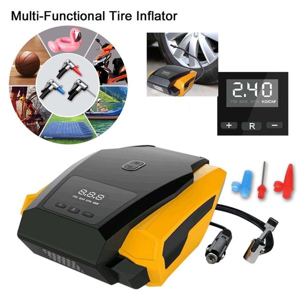 

portable 12v car auto electric air compressor tire inflator pump with 3m long extended power cord with cigarette light2401