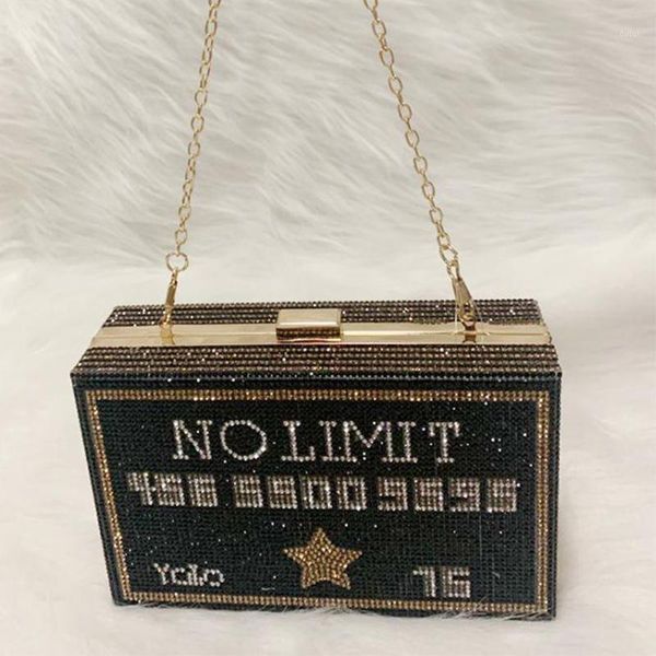 

new arrival no limit women crystal clutch purse christmas gift black evening clutches handbags shoulder crossbody chainbags1