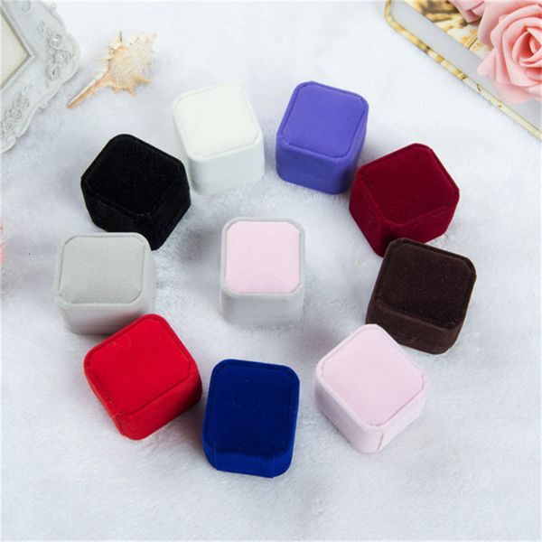 

square box ring earrings pendant jewelry collection organizer holder wedding engagement gift packing boxes display cases