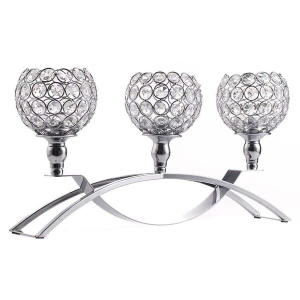 

candle holders silver crystal 3 iron candelabra holder coffee table decorative centerpieces for living room dinning deco