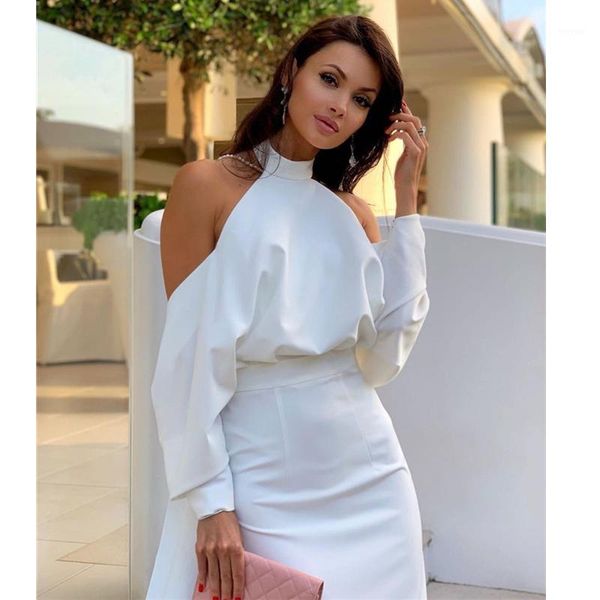 

women backless dress bandage bodycon evening party long sleeve dress with pearl sashes halter vestidos1, Black;gray