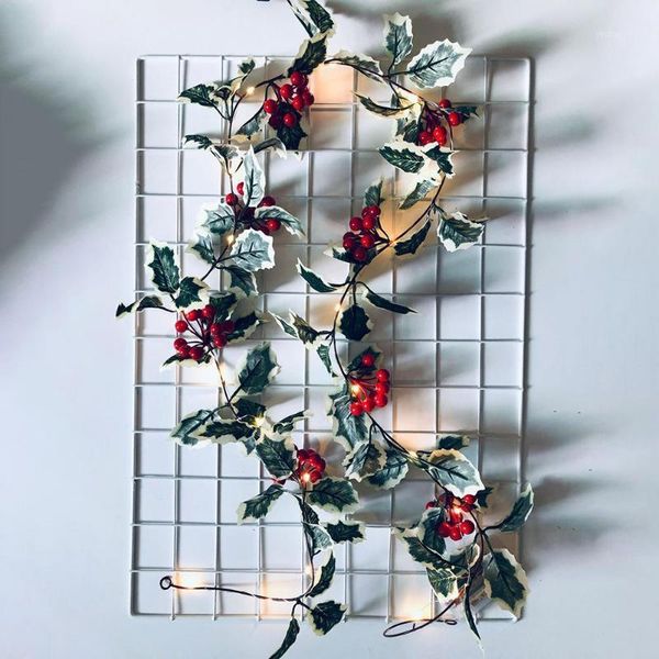 

decorative flowers & wreaths 2m led string light red fruit rattan lights for thanksgiving christmas party window courtyard decoration copper