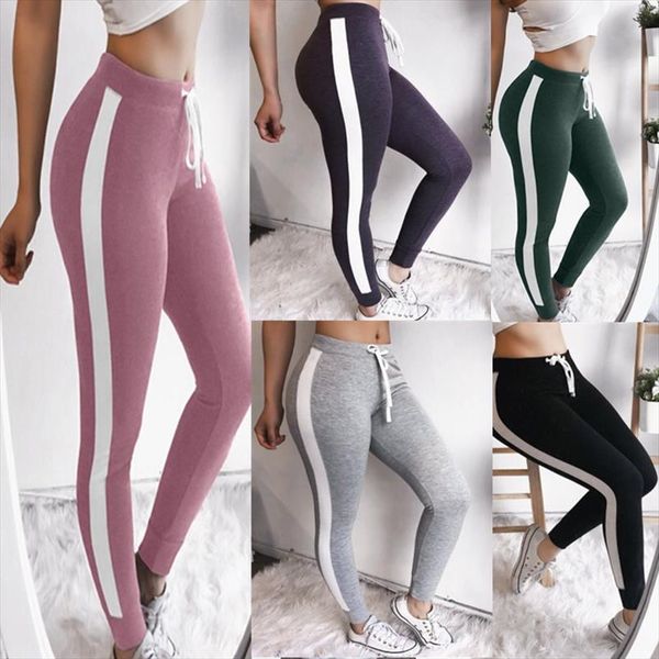 

2021 new women workout pants skinny slim fitness leggings clothes high waist printing cotton leggings drop shipping, Black;white