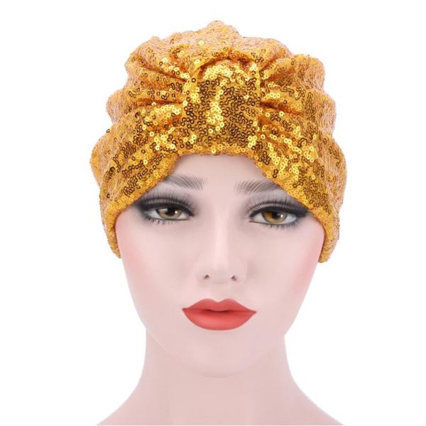 

ethnic clothing 2021 women glitter sequins turban hat muslim fashion headwear african headwraps ladies headscarf bonnet islamic hijab caps, Red