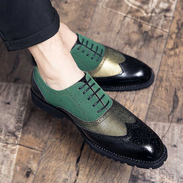 

wholesale classic luxury 2022 men's dress shoes leather lace-up business for male casual vintage wedding zapatos para hombre designer q, Black