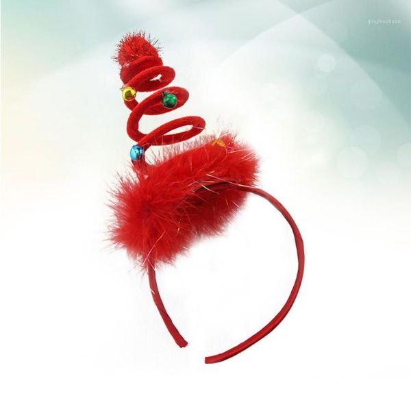 

1 pc christmas hair band feather xmas spiral spring funny headdress p props hair hoop party favors for children kids1