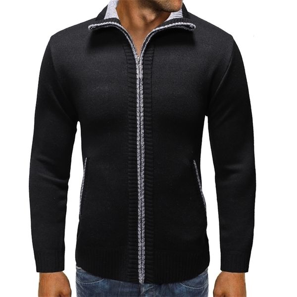 Nova Chegada AutumnWinter Alta Qualidade Casaco de Camisola Masculina, Mandarim Collar Revestimento Espessado Plus Size M-XXXL 9812 201105