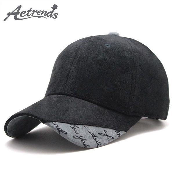 

ball caps [aetrends] 2021 suede fabric baseball cap men women cotton snapback hats z-6244, Blue;gray