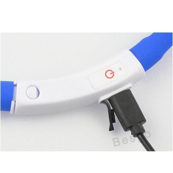 

70cm led pet dog collar rechargeable usb adjustable flashing cat puppy collar safety in night fits all pet sile do wmtikf five2010