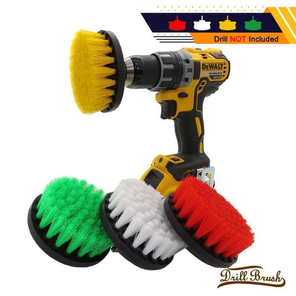 

4pcs drill kit scrubber brush set electric drill brush for shower bathroom car leather plastic wooden furniture cleaning kit q sqcdwq