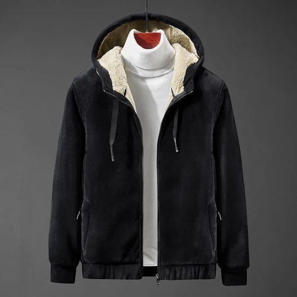 

men's hoodies & sweatshirts 2021 spring autumn plus size male casual fleece thick solid cashmere m-8xl, Black