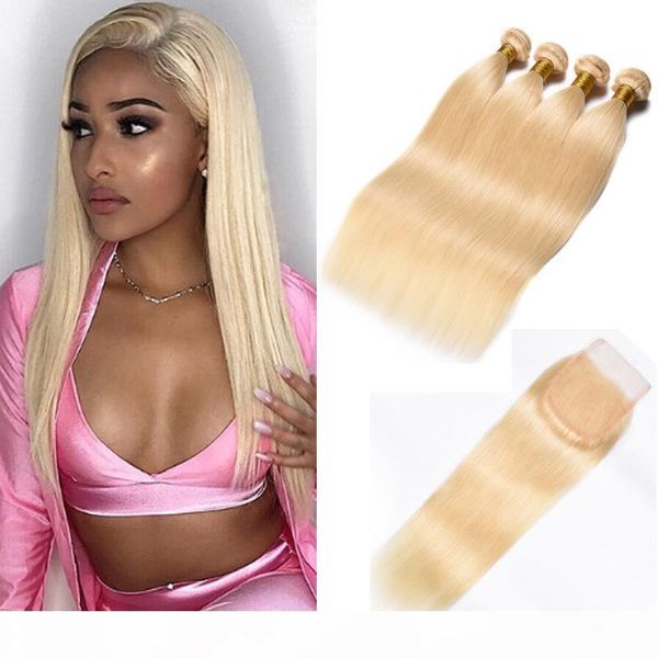 

peruvian malaysian indian brazilian virgin straight hair 613 blonde bundles with closure human hair 613 blonde bundles with frontal, Black;brown
