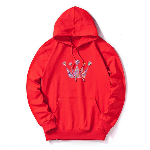 

crown print diy sweatshirts womens trendy casual pullovers blingbling print diy hoodies 2020fw women casual hoodies